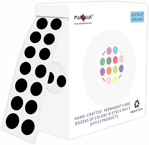 PARLAIM Dot Stickers - Etiquetas adhesivas permanentes de codificación de colores de 14 de pulgada, 1000 unidades de etiquetas adhesivas de círculo