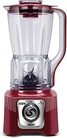 Liquidificador Arno Power Max 2200 XXL LN86, Carmim, com 6 Lâminas Powelix Pro, Copo de 2.25L, Tecnologia Autolock Anti Vazamento e Limpeza Fácil, 110V