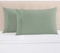 Vista 73 de Pizuna Juego de 2 fundas de almohada 100% algodón de 1000 hilos de tejido satinado de algodón de fibra larga con cierre de sobre, calidad de hotel