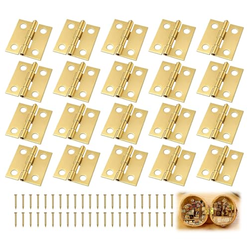 Lot de 50 Mini Charniere Modelisme, Mini Charnières Pliantes pour Tiroirs et Armadiers, Petite Charniere pour Boite en Bois pour modélisme