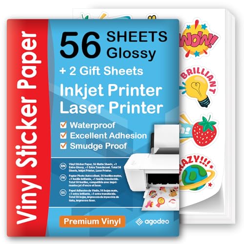 Premium Printable Vinyl Sticker Paper for Inkjet...