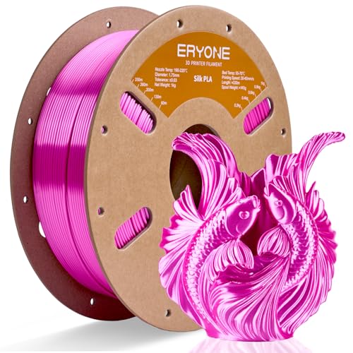 Image of ERYONE Silk PLA Filament for 3D Printer 1.75mm + /- 0.03mm, Shiny Filament 1kg (2.1lbs) /Spool, Rose Red
