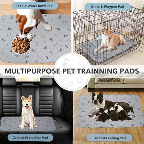 Image of SORKUT Washable Pee Pads for Dogs, 2-Pack 48x48in Reusable Puppy Pads, 100% Waterproof and Non-Slip Whelping Pads, Super Absorbent Pet Training Pads for Potty Training, Playpens, Crates and Couches