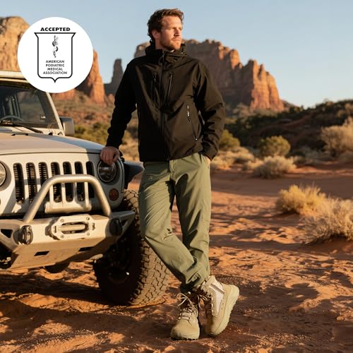 Image of NORTIV 8 Men's Wide Toe Box Work Tactical Boots | Barefoot low drop leather military boots with side zipper for hiking, motorcycle riding and combat Pikes