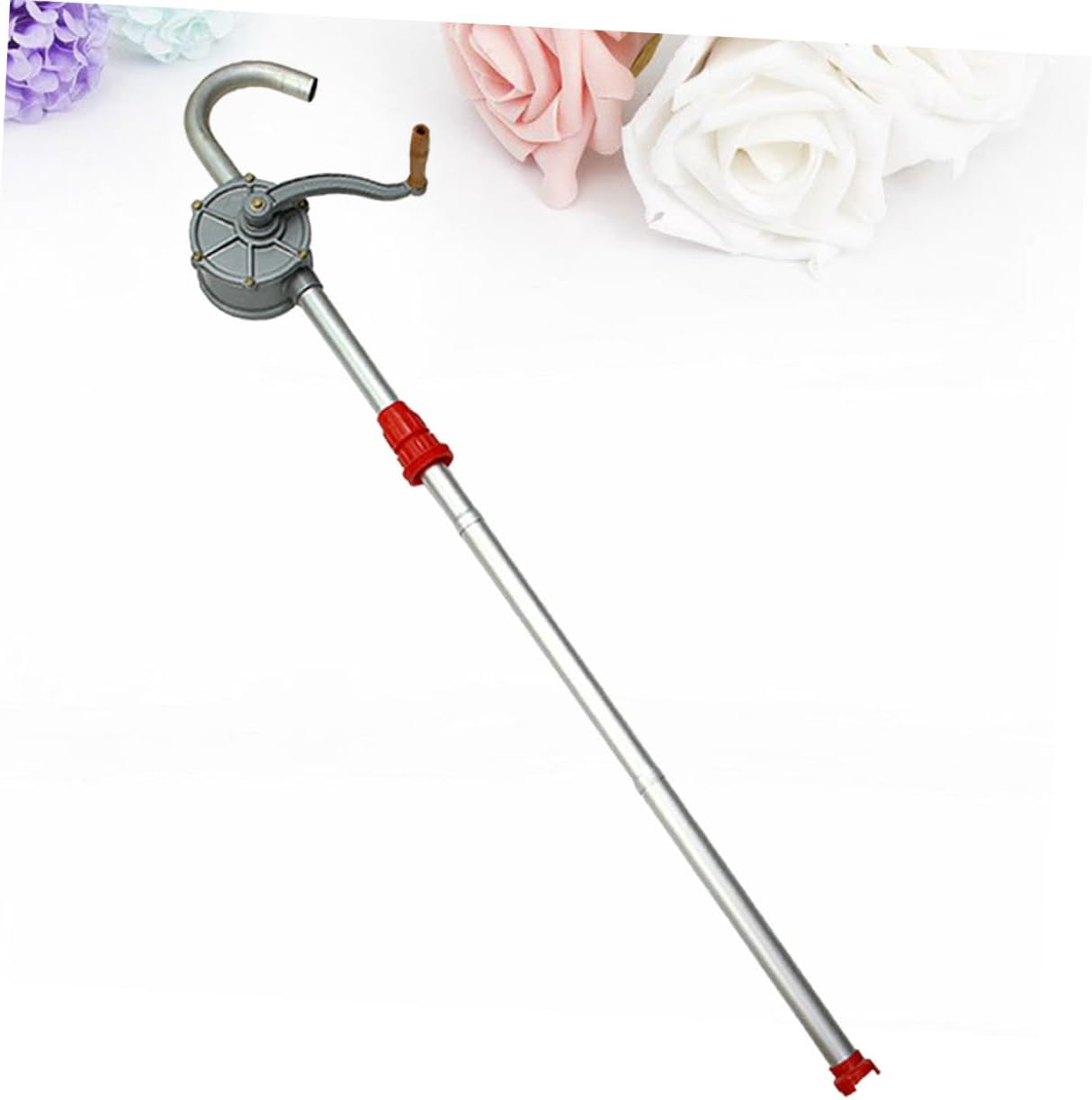 PartyKindom Aluminum Alloy Self-Priming Hand Pump for Fuel Transfer Lightweight Rotary Crank Oil Barrel Pump for Easy Petrol and Oil Dispensing for Drums and Tanks