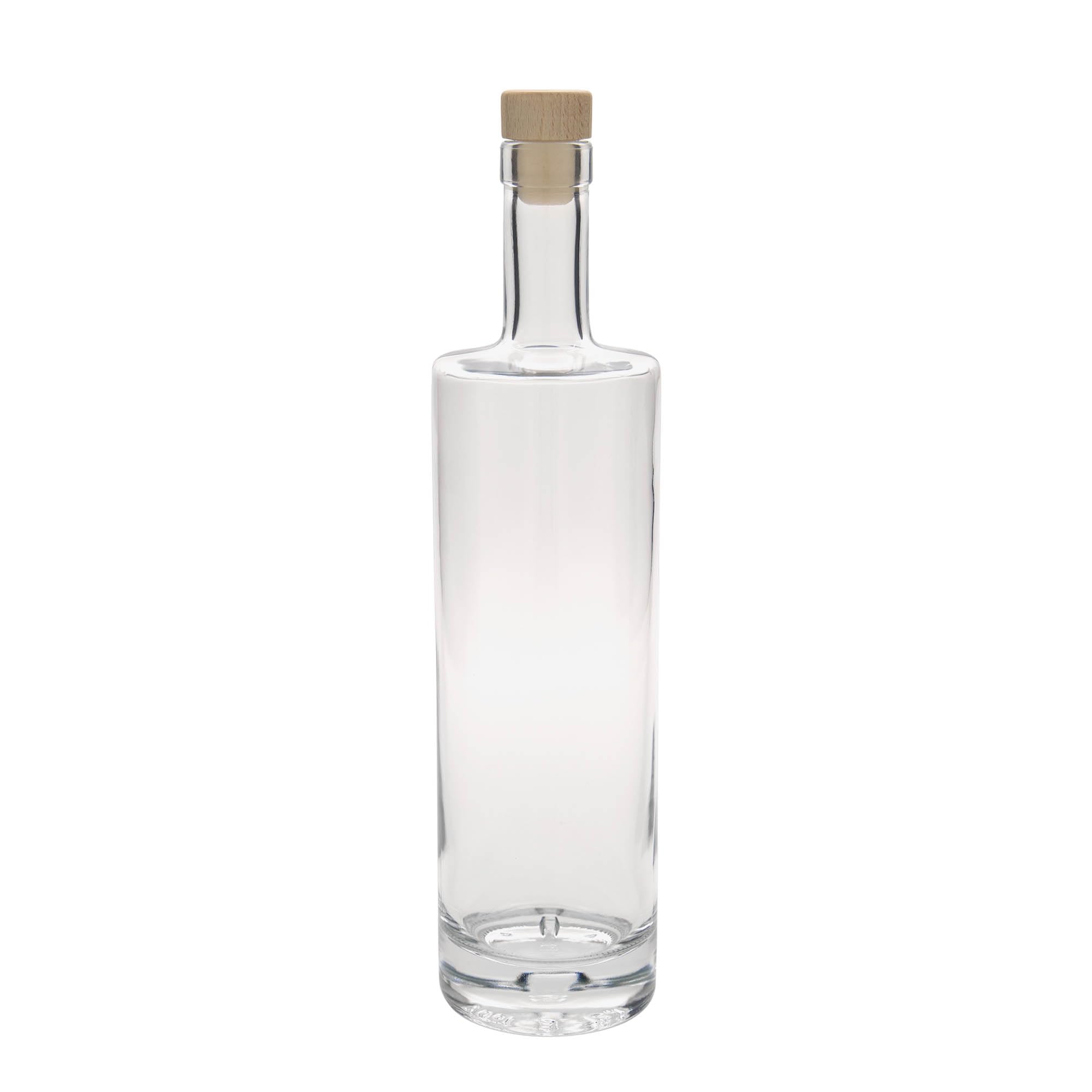 Set di 6 bottiglie di vetro Titano da 700 ml, con manico in legno, per liquori e liquori