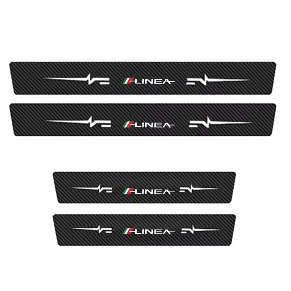 SDYAYFGE 4Pcs Kick Plates Car Door Sill Protector,for Fiat LINEA