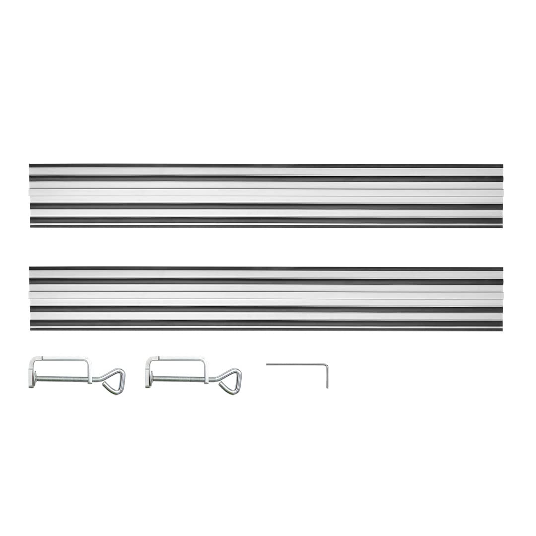 GRAPHITE Dwie szyny prowadzące 2 x 700 mm, łącznik, 2 zaciski, do pilarek tarczowych Energy+ 58G008 i 58G023, szyny aluminiowe z wkładką gumową, taśmą antypoślizgową i ślizgaczami teflonowymi