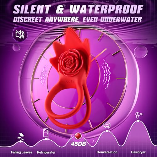 Image of Vibrating Cock Ring Sex Toys - MOOLIGIRL AI Lover Rose Toy Penis Ring Vibrator, Couples Sex Toys for Men Women, 9 Vibration Modes App Control Clitoral Stimulator Female Adult Toys Vibrater Cockring