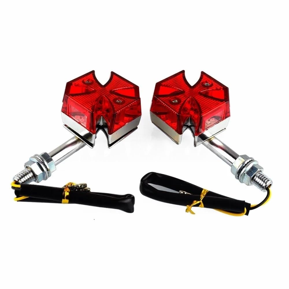 Faro Posteriore Stop Running 2 Pezzi Di Indicatori Direzione A LED Per Moto, A Forma Croce Maltese, Anteriori Per Posteriori, Per Chopper Per Custom