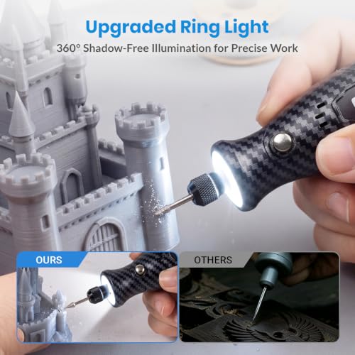 Image of HARDELL Mini Cordless Rotary Tool for 3D Printer Sanding with 360 LED Light