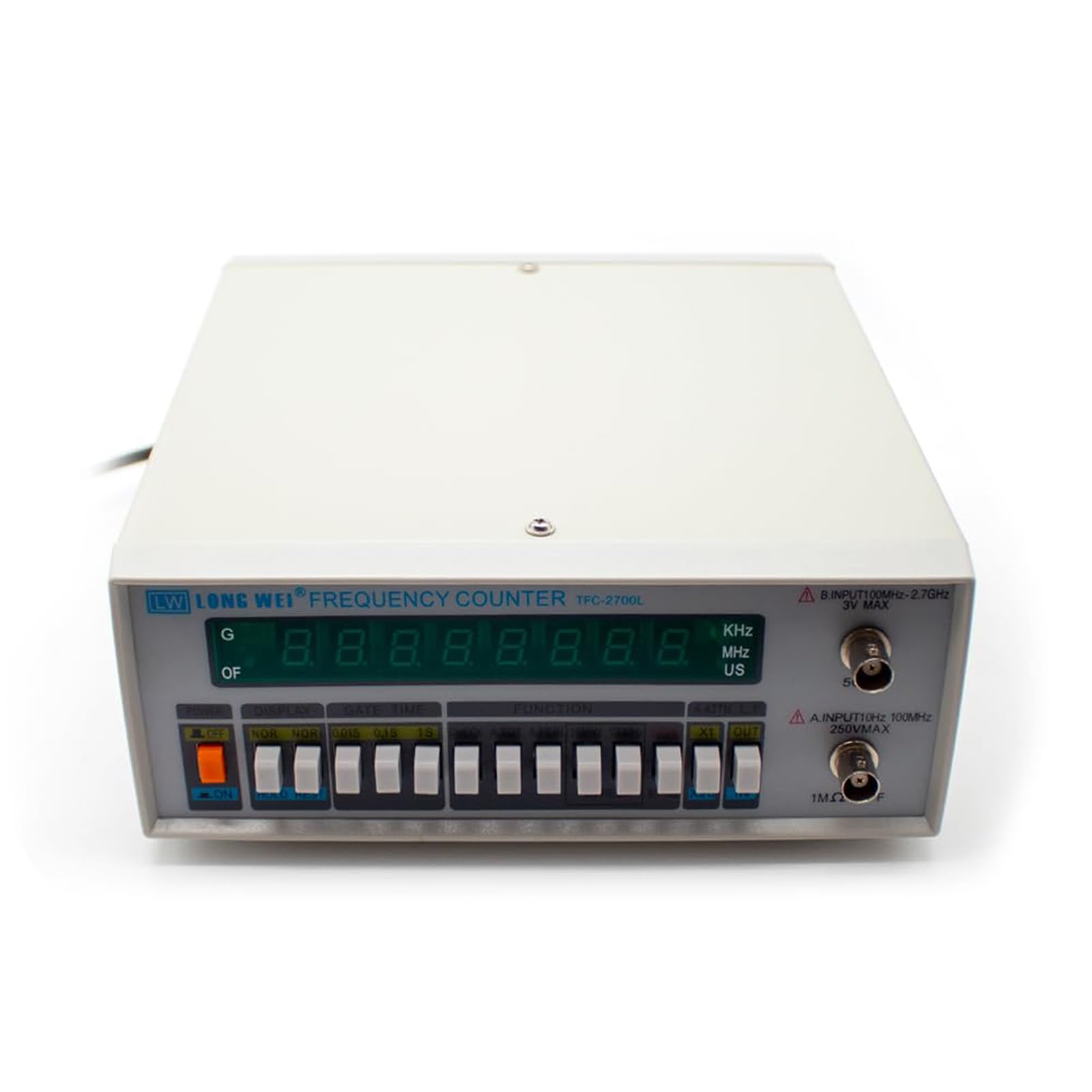 Medidor de frecuencia de Alta precisión y Multifuncional TFC-2700L Instrumento con Pantalla de 8 LED Contador de frecuencia de Alta resolución de 10 Hz a 2,7 GHz