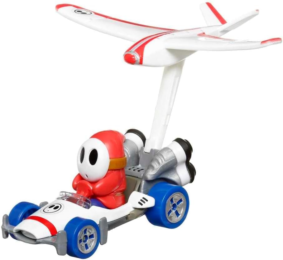 Hot Wheels Die Cast Model Car Mario Kart Glider Shy Guy B-Dasher Plane Glider Super Mario HDB46 - Scale 1:64 Length 5cm — image 1
