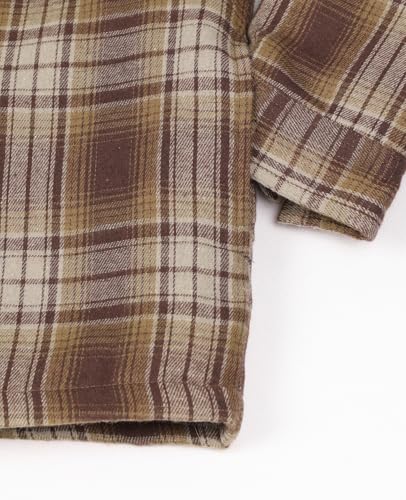 Image of ZENTHACE Men's Quilted Lined Hooded Plaid Jacket,Zipper & Snap Closure