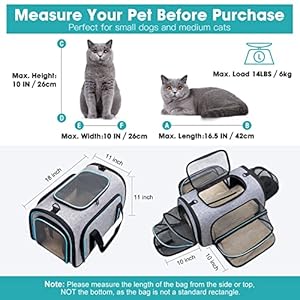 Siivton 4 Way Expandable Pet Carrier, Airline Approved Collapsible Cat Soft-Sided Carriers W/Removable Fleece Pad for Cats, Puppy, Small Dogs (18"x 11"x 11") Siivton 4 Way Expandable Pet Carrier Airline Approved Collapsible Cat Soft Sided Carriers WRemovable Fleece Pad for Cats Puppy Small Dogs 18x 11x 11