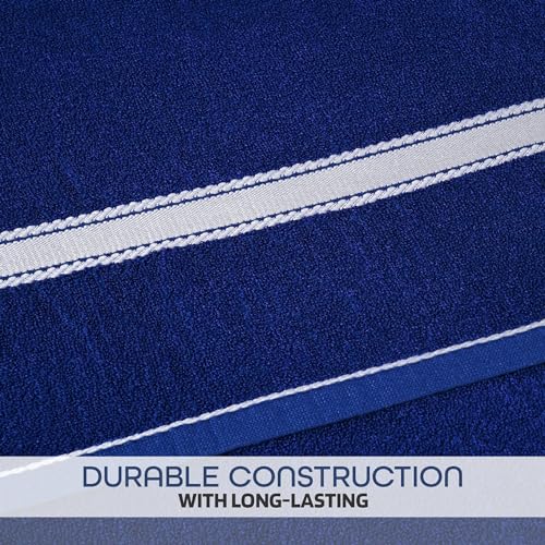 Image of Kuber Industries Pack of 3 Bath Towels for Men - Highly Absorbent 144 GSM Cotton Bathroom Towel With Silver Patti - 30x60 Inch Blue - for Bath, Gym, Travel