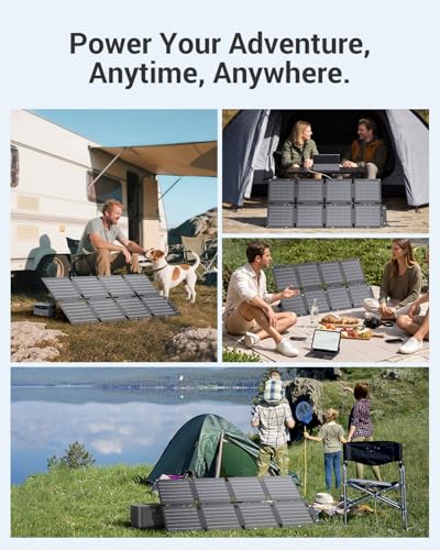 Image of BigBlue 60W Portable Compact Solar Panel with PD 45W USB-C, 20W USB-A, DC Ports for Power Stations, Cellphones, Power Banks, Tablets, IP68 Waterproof, Foldable Camping Solar Charger with Kickstand