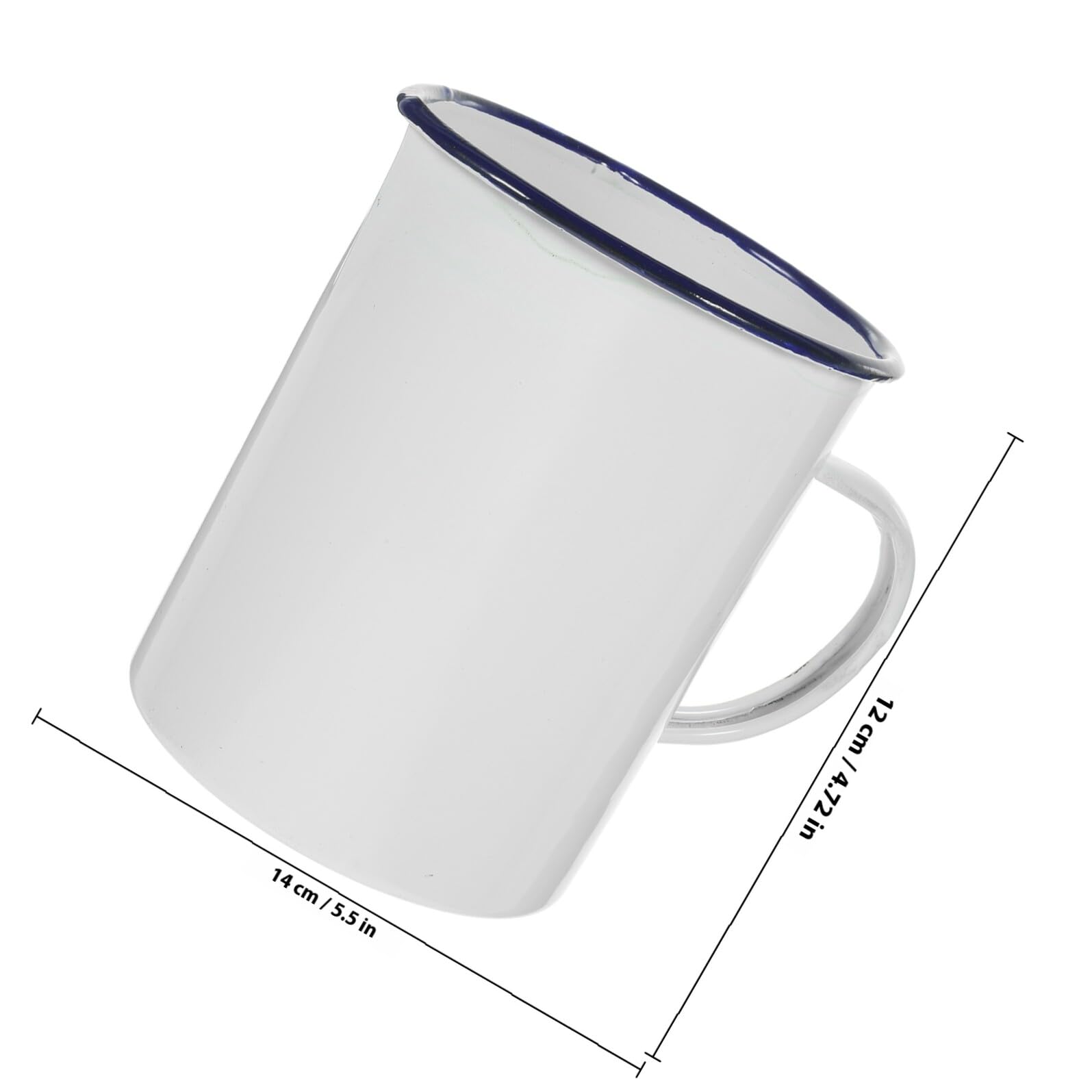 SHINEOFI Emaille Messbecher 1000 ml Dickwandiger Wasserbecher aus Emaille Vintage Kaffeetasse für Zuhause Café und Camping Dekorativer Handbecher