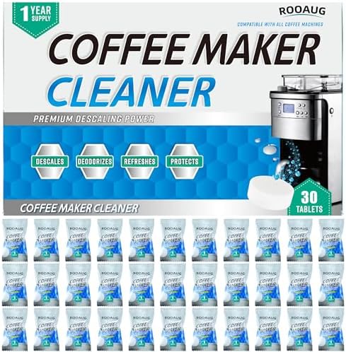 Coffee Maker Cleaner | Espresso Machine Cleaning Tablets 30 Counts,Coffee Machine Descaler Scale Remover Compatible for Most Brands-Espresso Machine Accessories