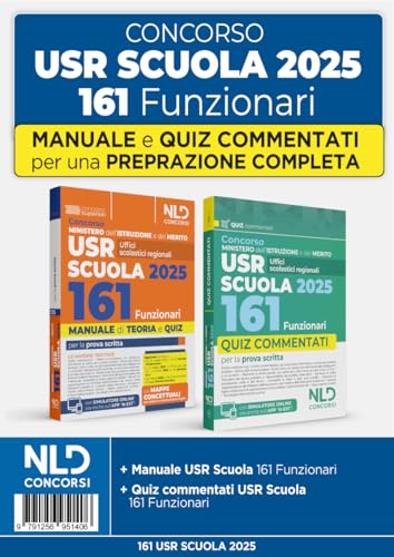Kit concorso 161 USR Ministero dell'istruzione con manuale + quiz commentati 2025. Con espansione online