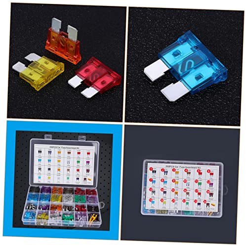 Cabilock 250 piezas juego surtido de fusibles estándar para auto, camión y vehículos miniatura 4