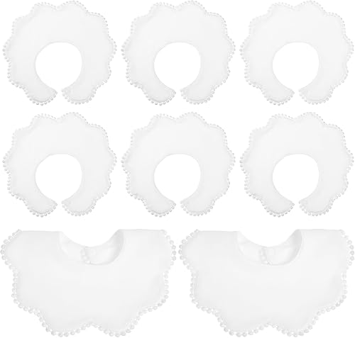 Miniatura 8 de JenPen 4 baberos blancos para bebé niña, bandana de muselina 360 baberos, bandana para bebé, conjunto para dentición infantil