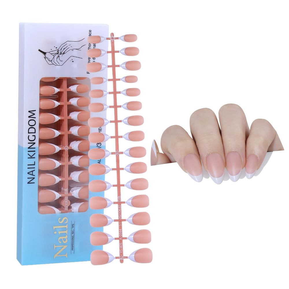 240PCS Pre-French Short Almond Nail Tips, SITELENABY Short Almond Press on Nails Pre-shape Gelly Tips for Full Cover Acrylic Short Almond Nails 15 Size (A Short Almond-Nude)
