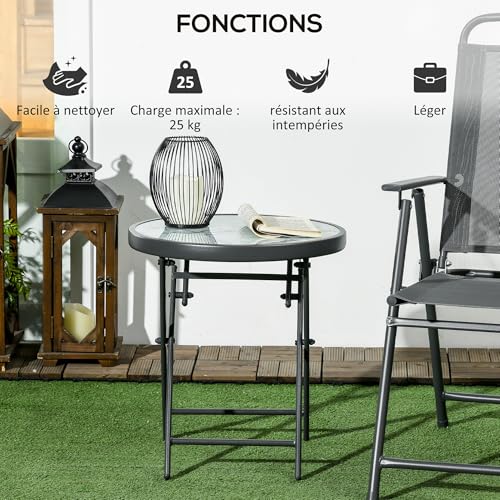 Table d'appoint pliante compacte pour optimiser les petits balcons urbains