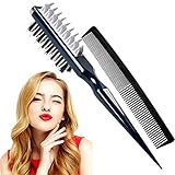Langlebiges Material： Dieser hair comb Aus strapazierfähigem Material, das Ihrem Haar rund um die Uhr ein glattes, gestyltes und voluminöses Haar mit positiver Ladung verleiht. Mit diesem Kamm können Sie Ihr Haar ohne Fön, Haargel / Spray oder elektrisches Werkzeug voluminieren.