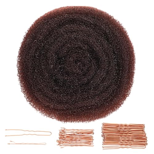SHENLIU 1 Pcs Hair Padding for Updos Hair Padding Insert with 70 Bobby Pins Nylon Volumizing Tool for Thin Hairs (Light Coffee)