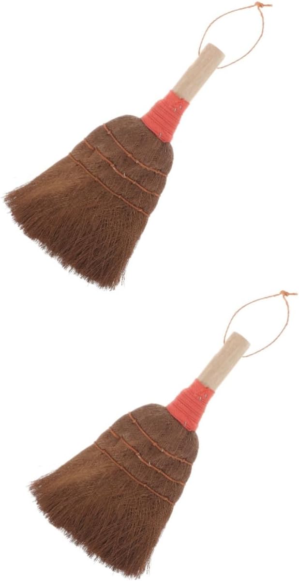 minkissy 2pcs Palm Fiber Small Cleaning Brush Dust Sweeper Desktop Duster for Home Office