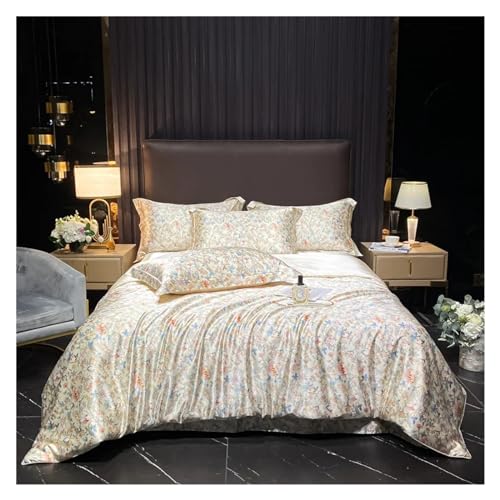 Ropa de cama de seda natural de lujo King Juego de fundas premium para dormitorio principal