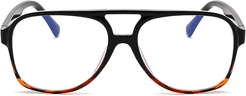 Miniatura 4 de ZIMUSUN Gafas de aviador retro con luz azul para mujeres y hombres de los años 70, gafas de piloto con marco de gran tamaño, antifatiga ocular