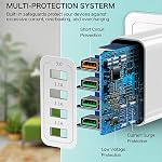 USB Charge rapide 3.0, Boxeroo 33W Chargeur mural à charge rapide 2Pack, 4-Port USB Plug Compatible pour Galaxy S10+ S9+ Remarque 10+ Remarque 9+ Remarque 8,G6 V30, HTC 10, iPhone 11 Pro Max XS Max XR X 8 7 Plus