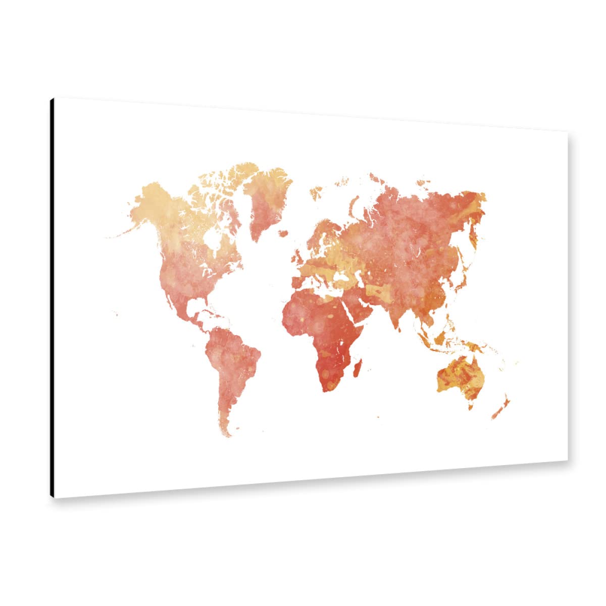 artboxONE Alu-Print 30x20 cm Watercolor World map-p von Künstler Paul Rommer
