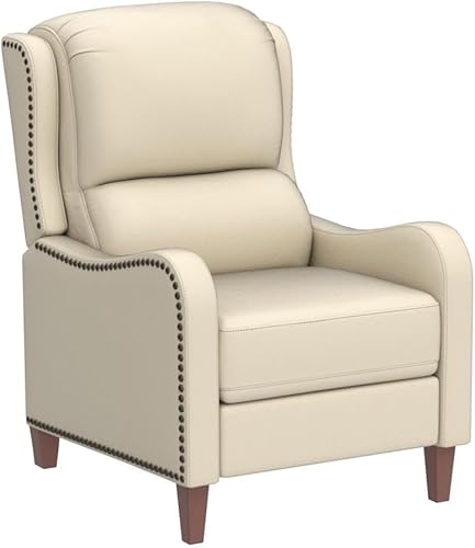 Miniatura 5 de HULALA HOME Silla reclinable de cuero moderna silla reclinable con respaldo y reposapiés ajustables sofá casual de cuero individual cómoda silla de