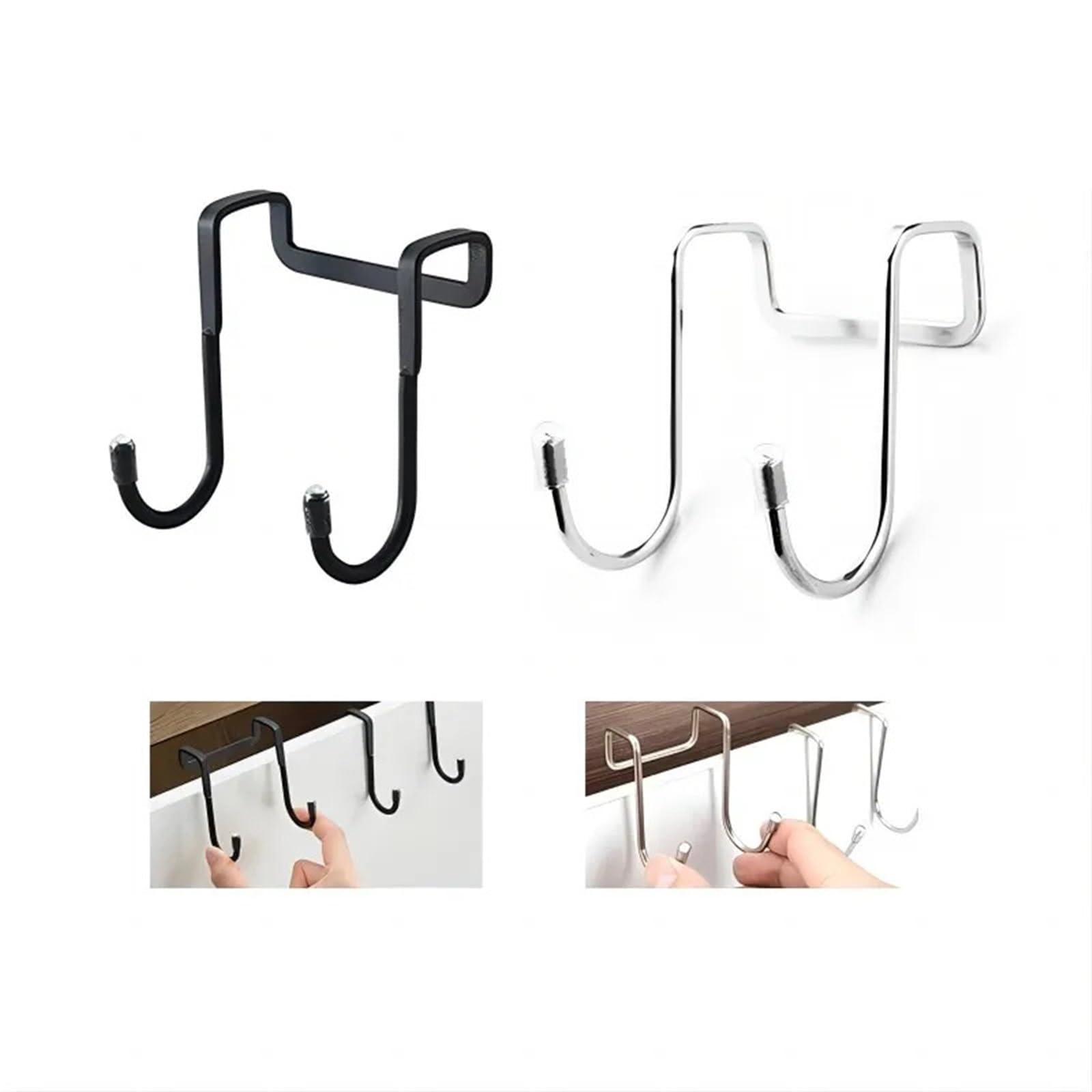 20 ganchos de acero inoxidable en forma S dobles for puerta armario cocina, baño, abrigo, toalla, etc Para puertas