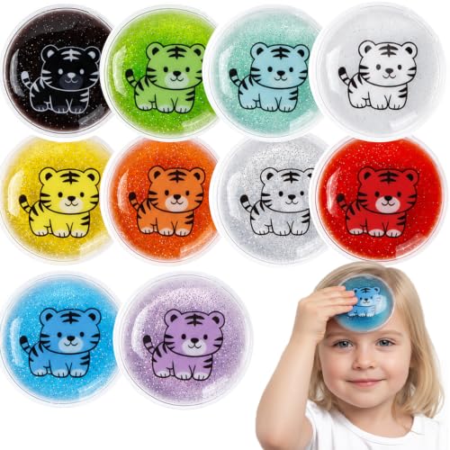 Kids Ice Pack 10-Pack, Reusable Soft Mini Cooling Ice Packs, Portable Cold Compress Packs for Boo Boos, Fever, Outdoor Sports, Travel, Home First Aid & Daily Cooling