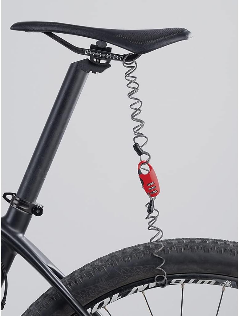 Mini Bike Lock Moto Cycling Helmet Bicycle Cable Lock Anti-Theft Password Motorcycle Lock Bicycle Accessories (Color : White, Size : 90cm) (White 90cm)