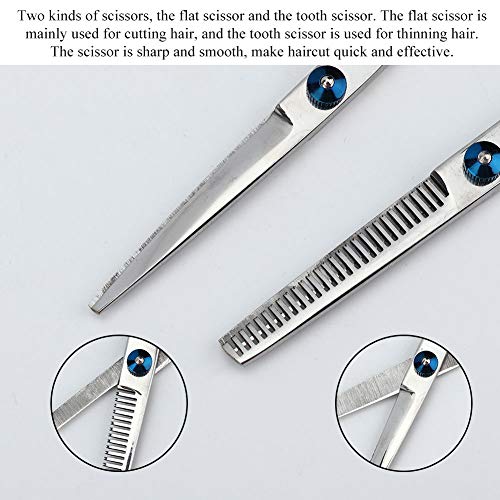 5pcs Professional Haircut Scissors Kit,Barber Shear Comb Set Hairdressing Tool with Special Stainless Steel Production,Durable Haircut Beauty Salon Suit for Home Personal Hair Styling - Image 4