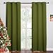 NICETOWN Thermal Insulated Solid Grommet Blackout Curtains/Drape for Livingroom (1 Pair,42 by 84-Inch,Olive Green)
