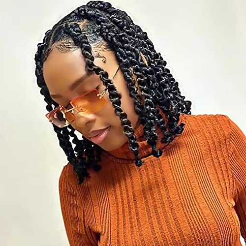 Niseyo 12 Inch Water Wave Crochet Hair for Butterfly Locs 7 Packs Short Ombre Water Wave Passion Twist Braiding Hair (12 Inch, 1#)