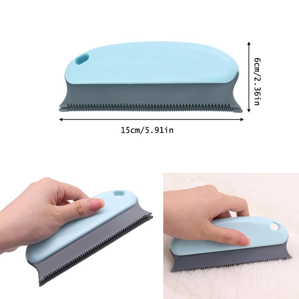 NentMent 2 Pack Pet Hair Remover Fuzz Lint Removal Tool Loose Fur Scraper Brush Grooming Comb Cleaner for Cat Dog Rabbit Kitten Sofa Bed Carpet Rake Rug Fabric Couch Furniture Car Interiors