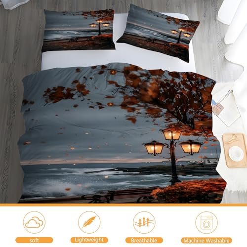 Literie douce en microfibre 220 x 240 avec fermeture éclair et taies 65x65 cm
