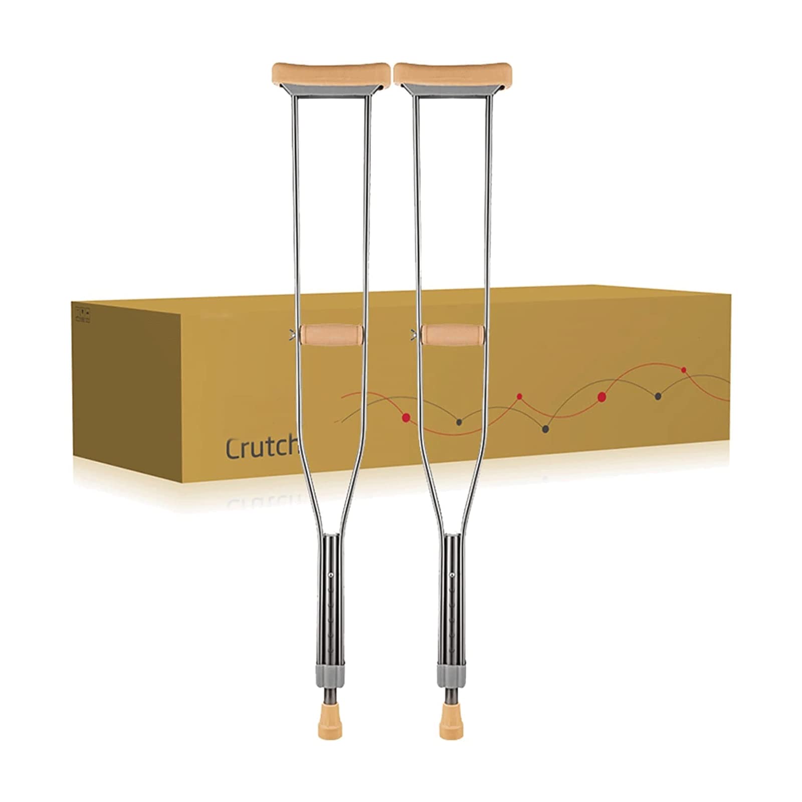 PAASHE 2 uds muletas de Aluminio bastón para Caminar para Hombre y Mujer con Amortiguador de Resorte para Caminar Bastones Ajustables en Altura