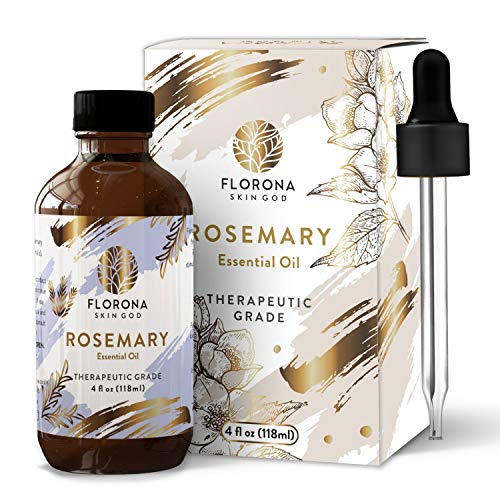 Florona Rosemary Essential Oil 100% Pure & Natural - 4 Fl Oz, Therapeutic Grade Rosemary For Hair Growth, Skin & Nails, Perfect For Diffuser Aromatherapy, Relaxation & Massage- 118Ml #TOP1
