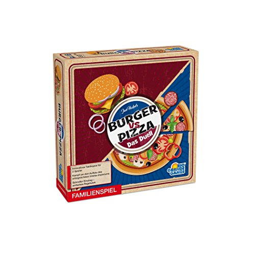 Rio Grande Games 22501481 Burger vs. Pizza - Das Duell von Joe Huber; Innovatives Taktikspiel für 2 Spieler