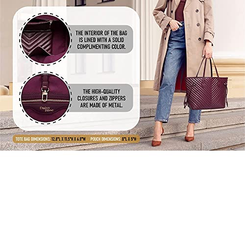 Bolso Tote de Viaje Daisy Rose con Clutch a Juego en Cuero Vegano PU miniatura 6