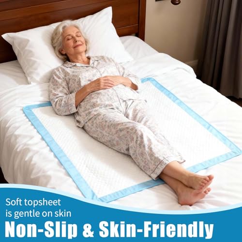 Image of 60 Count Disposable Bed Pads 30 inch x 36 inch for Adults, Kids & Pets - Super Absorbent Chucks Pads with Waterproof Backing, Leakproof Incontinence Underpads, Soft Non-Woven Top, Bed & Furniture Protection