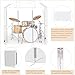 Portable Drum Shield (5 panels with deflectors). 5 panels, 2ft x 5ft. Acrylic with stainless steel hinges and deflectors. Suitable for practice and performance.